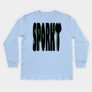 SPORK (Y green) Kids Long Sleeve T-Shirt